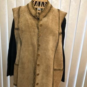 Coldwater creek leather vest